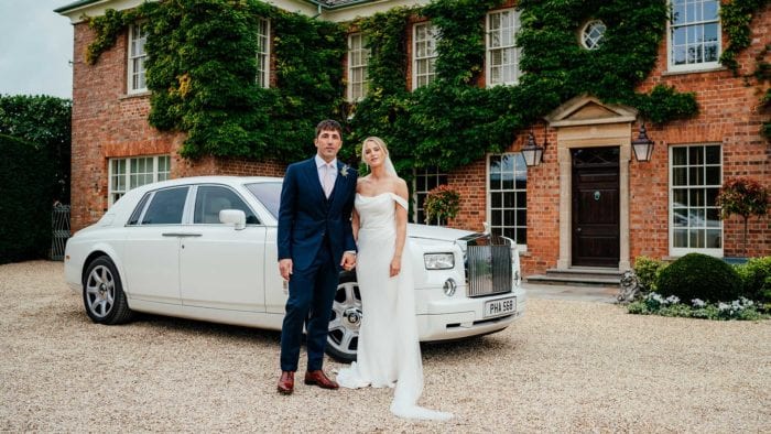 Gavin and Katie with the Rolls-Royce Phantom in White